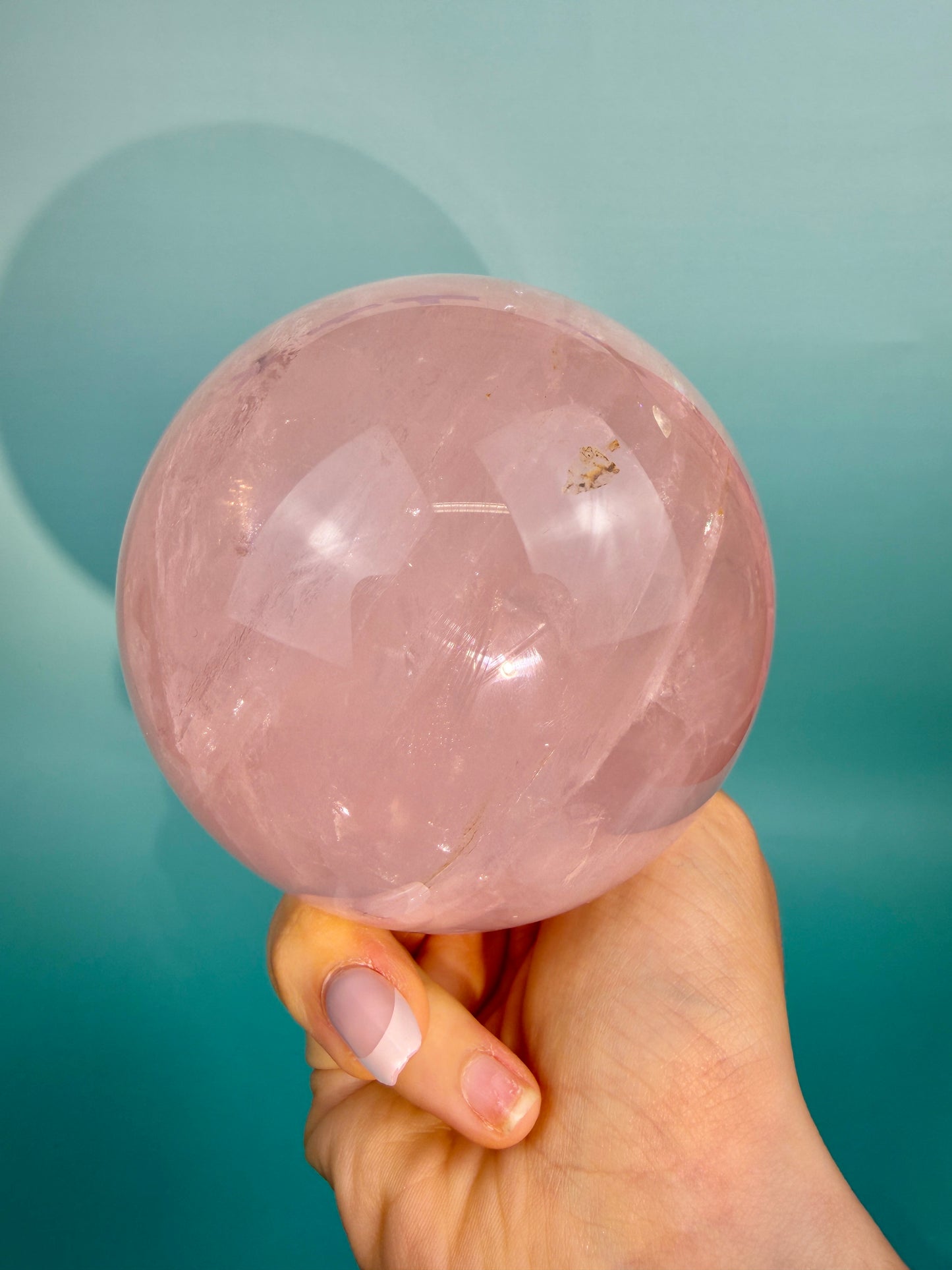 Insane flashy star rose quartz sphere A