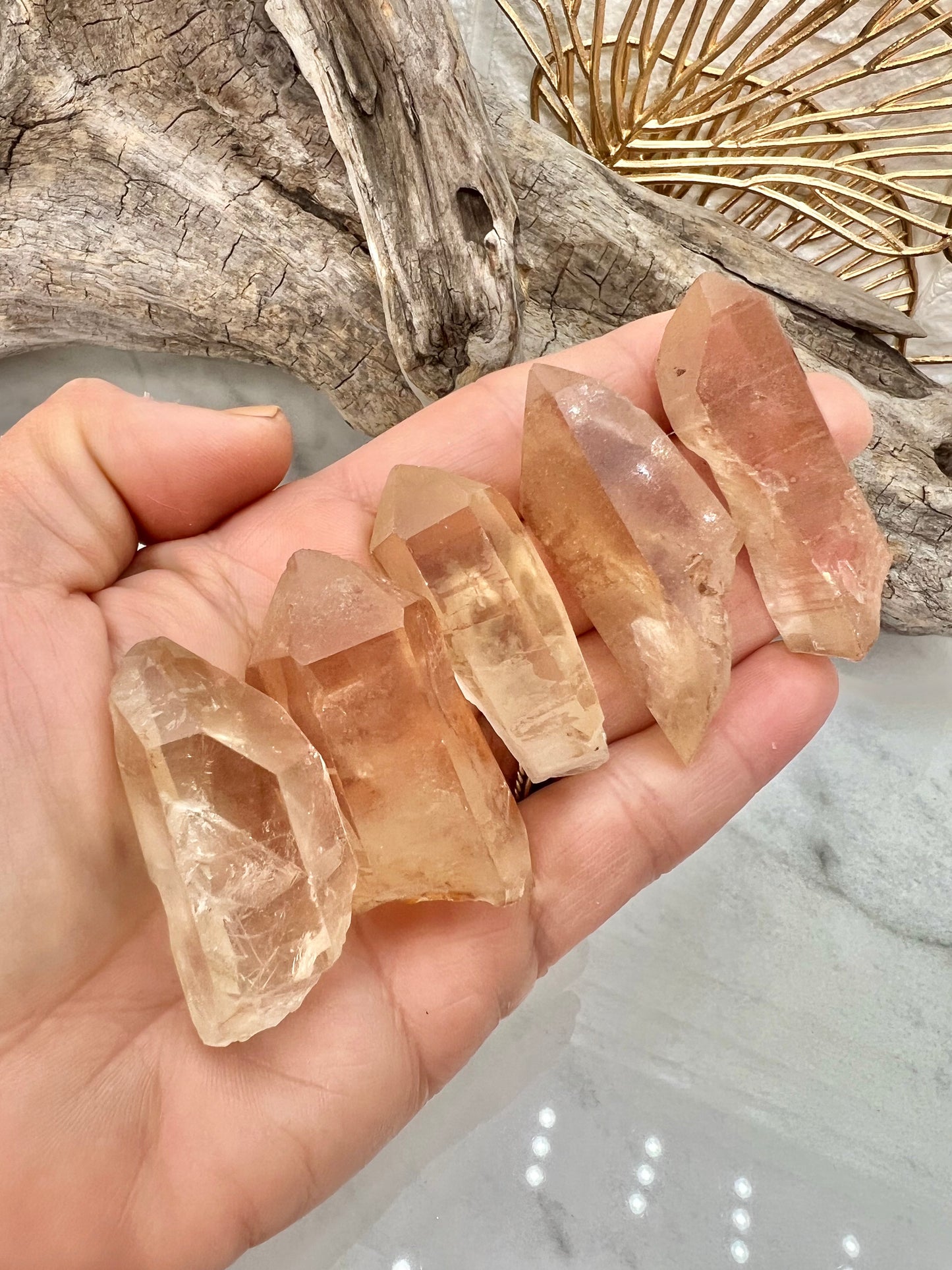 1 MED pink lemurian quartz point from Brazil