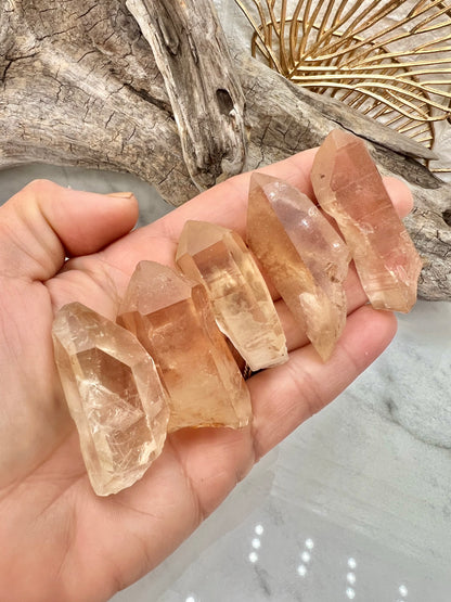 1 MED pink lemurian quartz point from Brazil