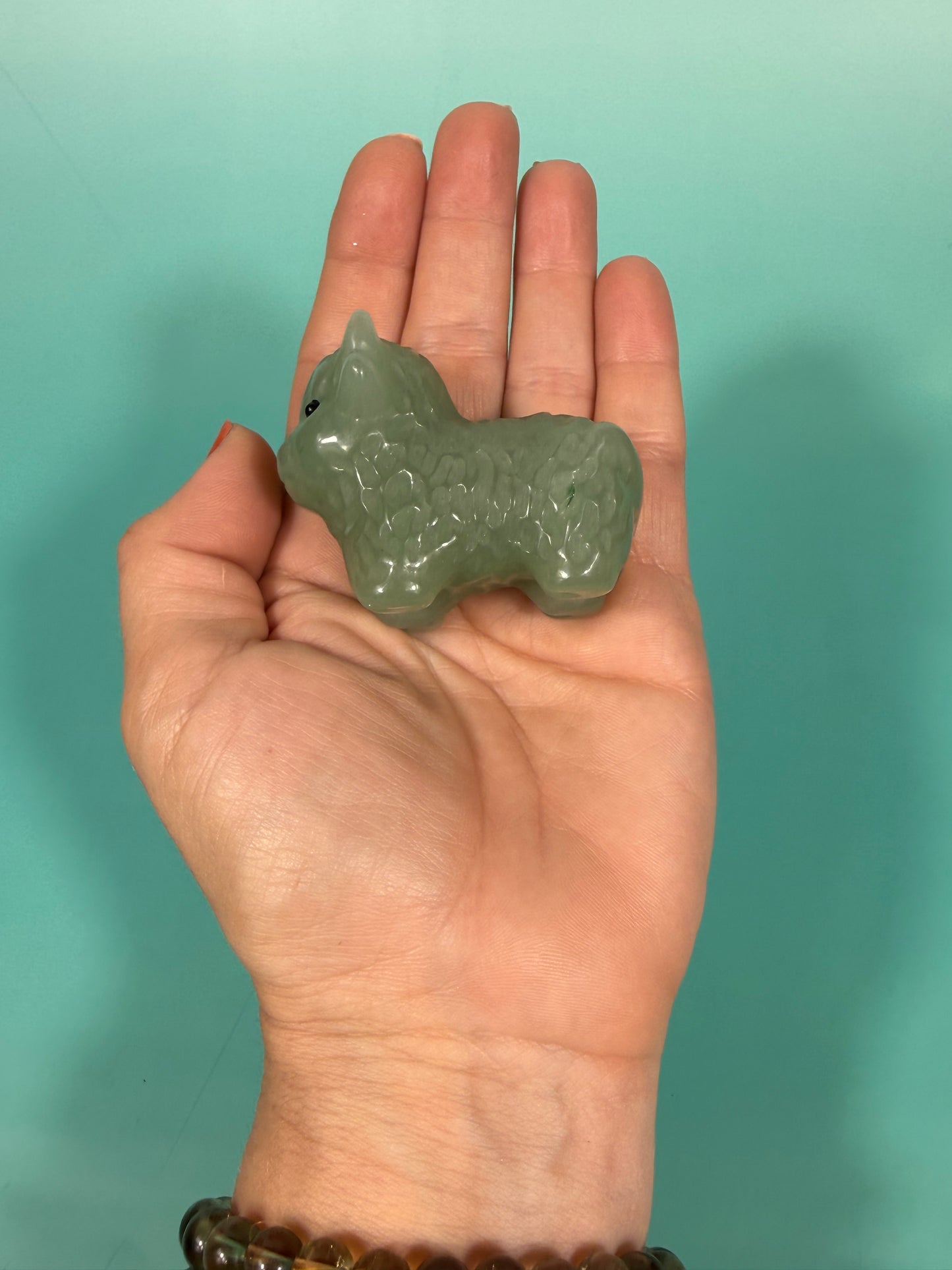 Green aventurine highland cow
