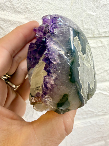 Dark Purple Uruguayan Amethyst with Calcite L