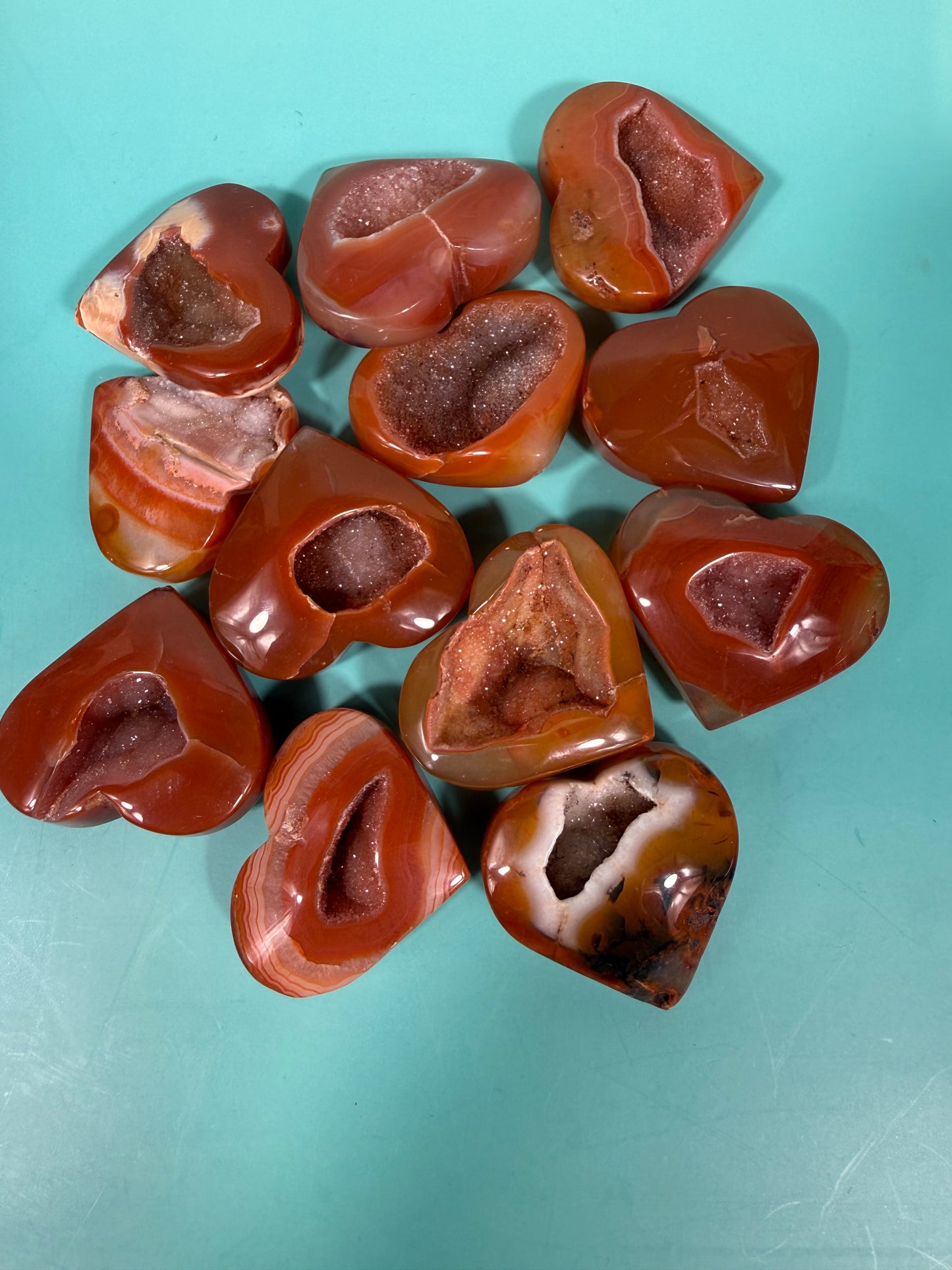 MED druzy carnelian heart