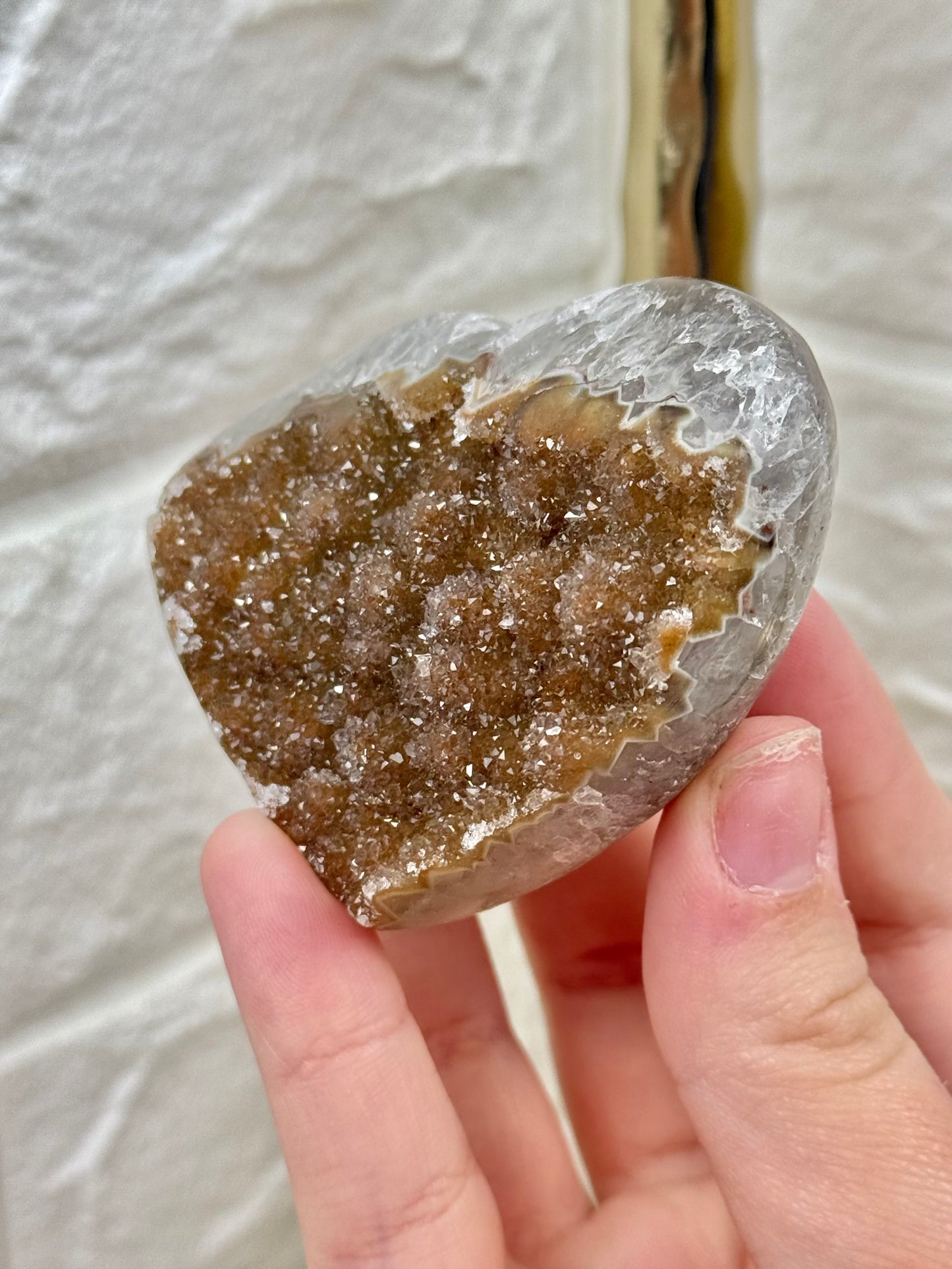 “Brown sugar” amethyst heart from Brazil