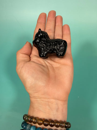 Black obsidian Highland cow