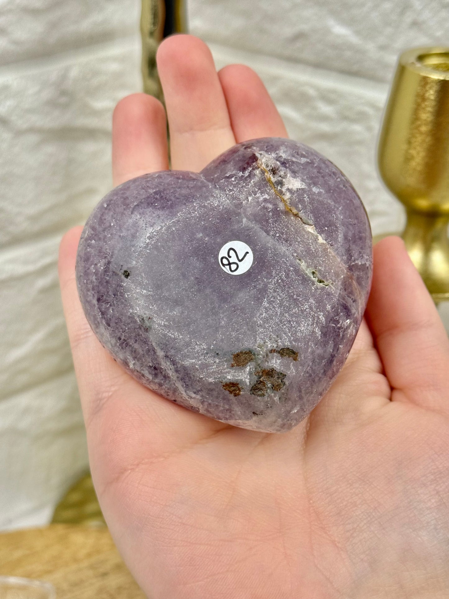 Incredible purple amethyst heart with calcite and hematite from Brazil