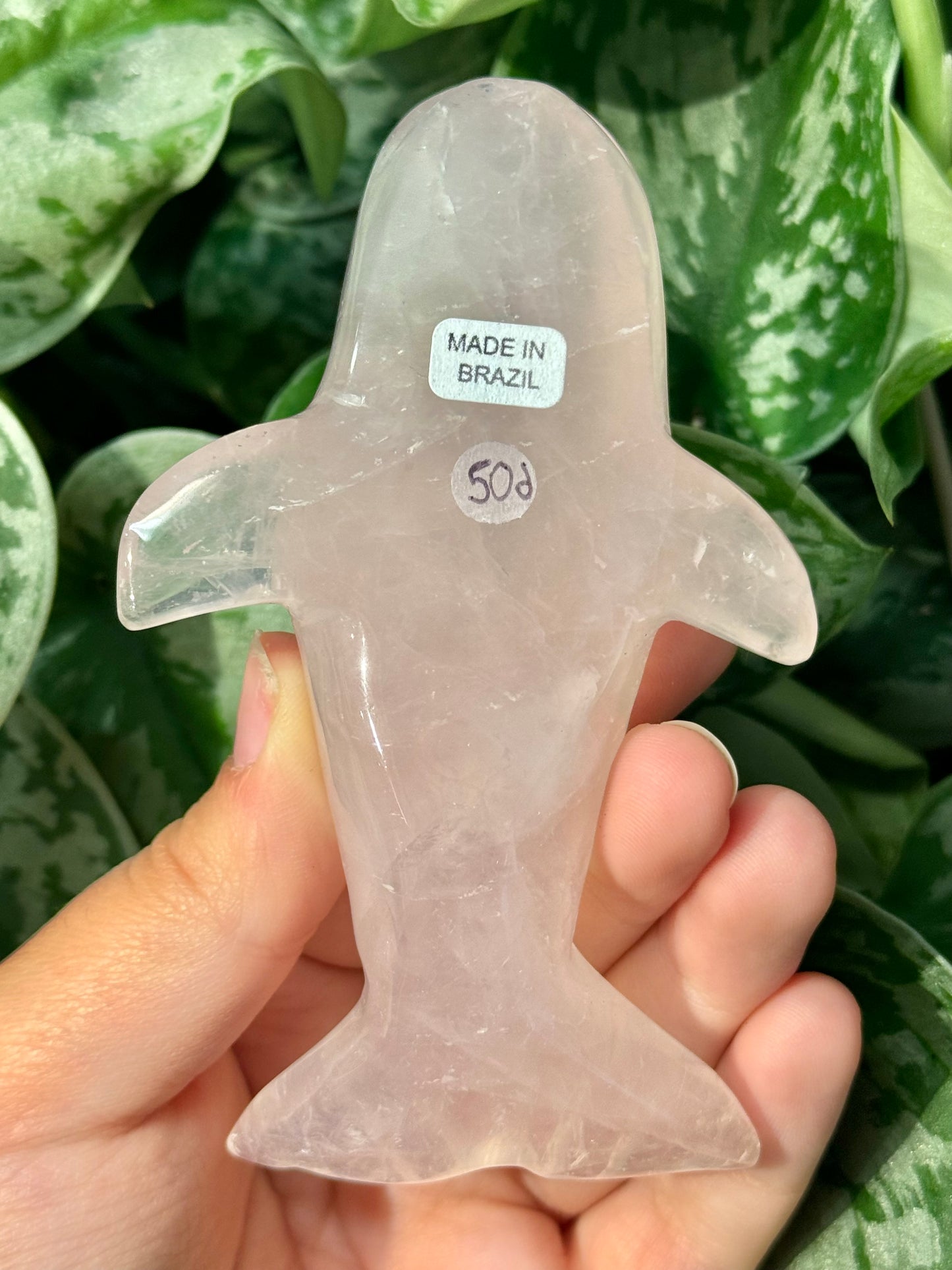 Cute rose quartz whale D