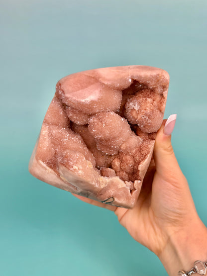 Beautiful velvety pink amethyst Freeform from Brazil