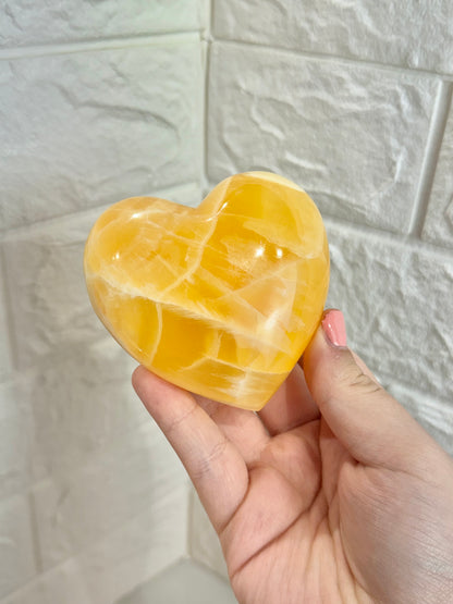 1 juicy honey comb calcite heart from Utah