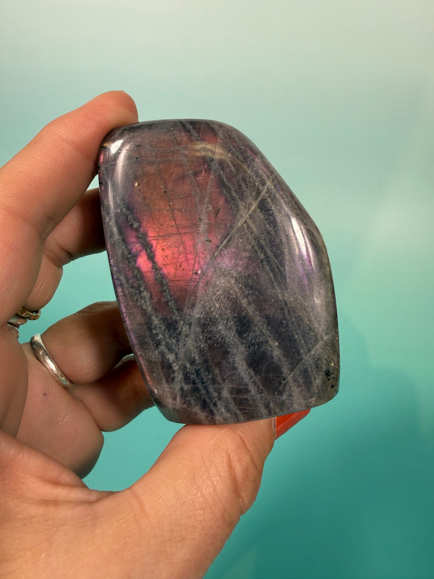 Hot pink flash labradorite Freeform T