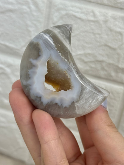 You pick! Druzy agate moons on stands from Brazil