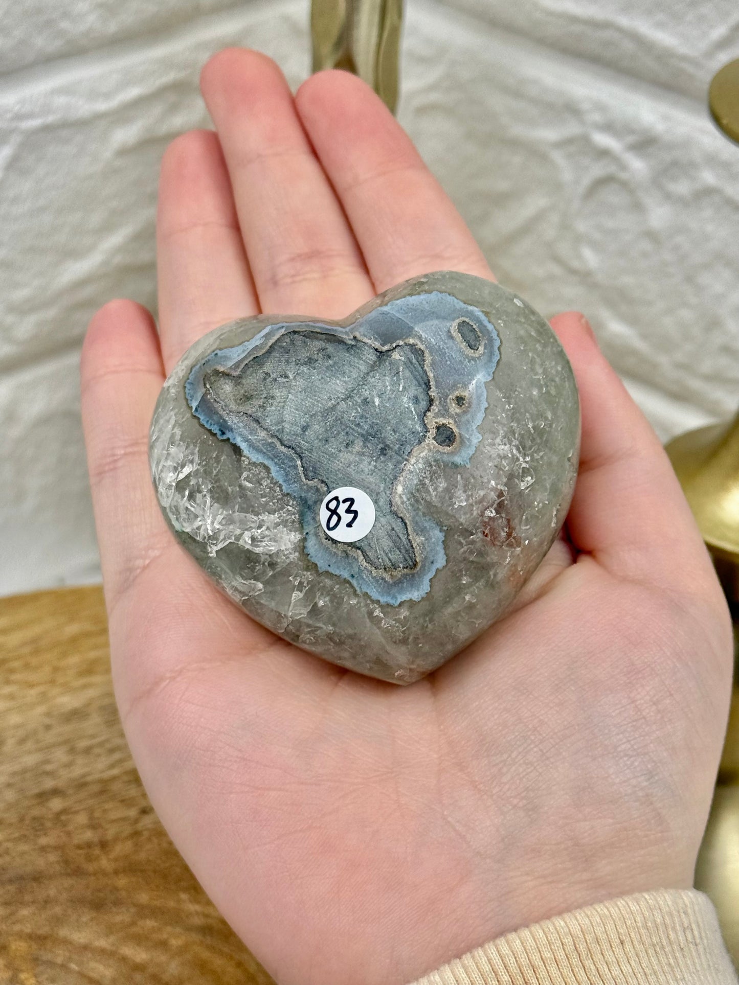 Gorgeous chlorite included quartz heart from Brazil