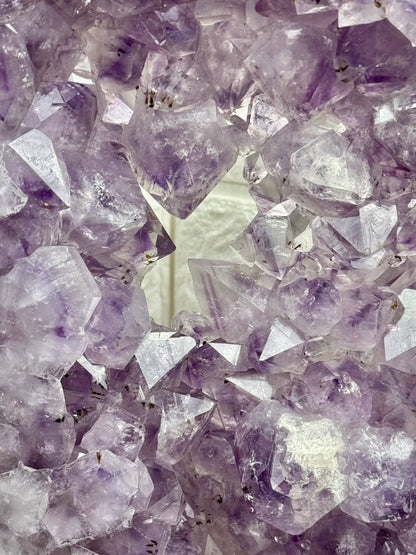 XXL purple amethyst slab on stand from Brazil