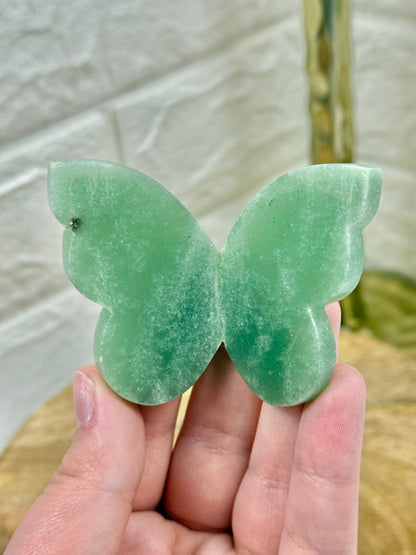 1 beautiful green aventurine 3D butterfly