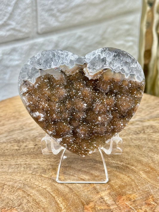 “Brown sugar” amethyst heart from Brazil