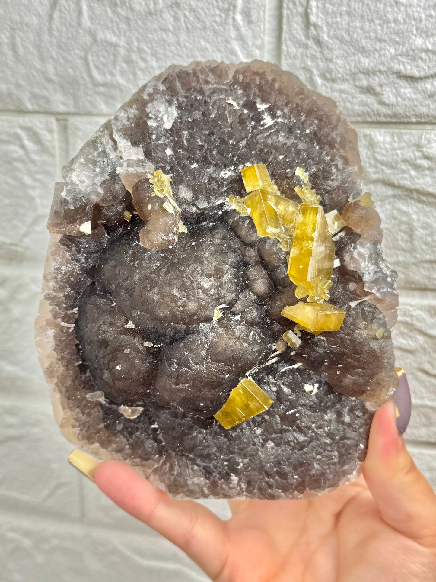 You pick! Incredible yellow barite on purple fluorite from China