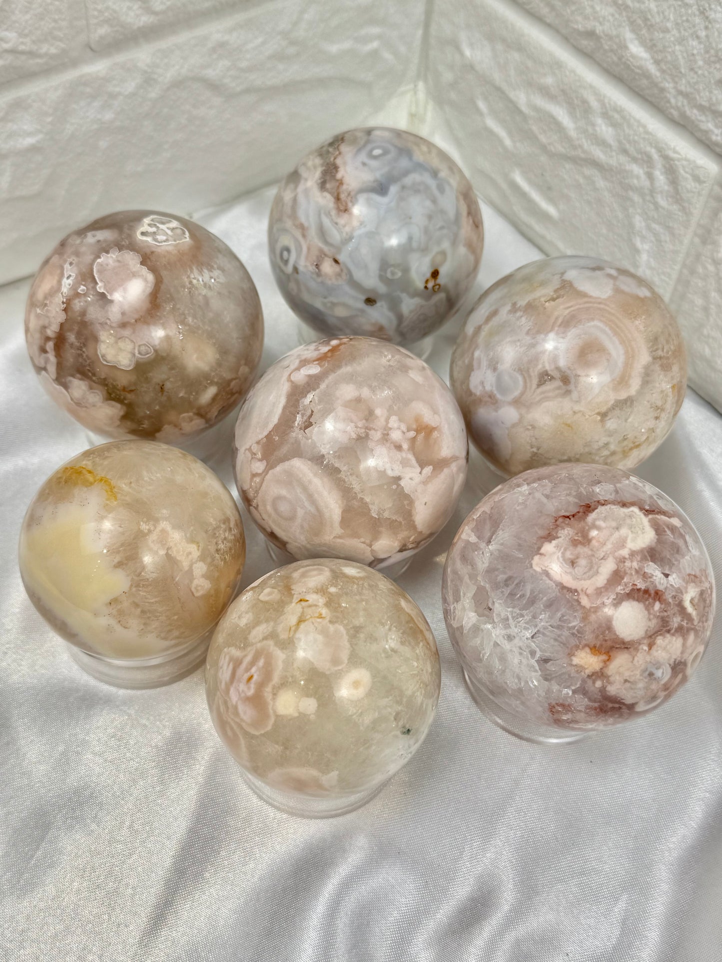 You pick! Flower agate spheres from Madagascar