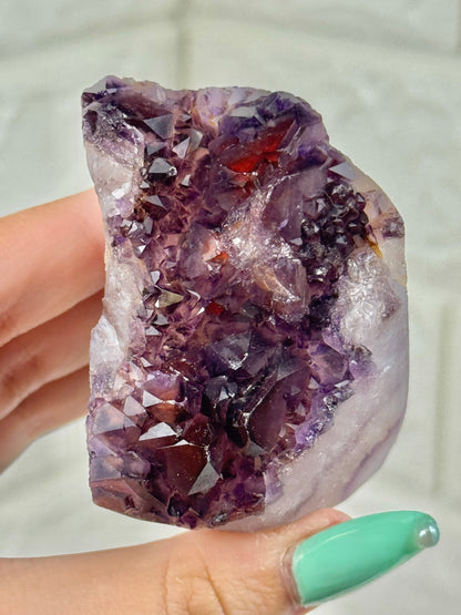 You pick! Gorgeous elestial amethyst with hematite from India
