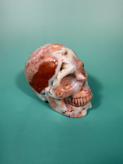 Insane druzy cotton candy agate skull