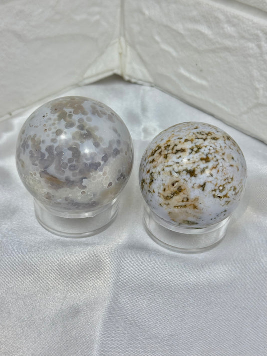 You pick! Orbicular sea jasper spheres from Madagascar