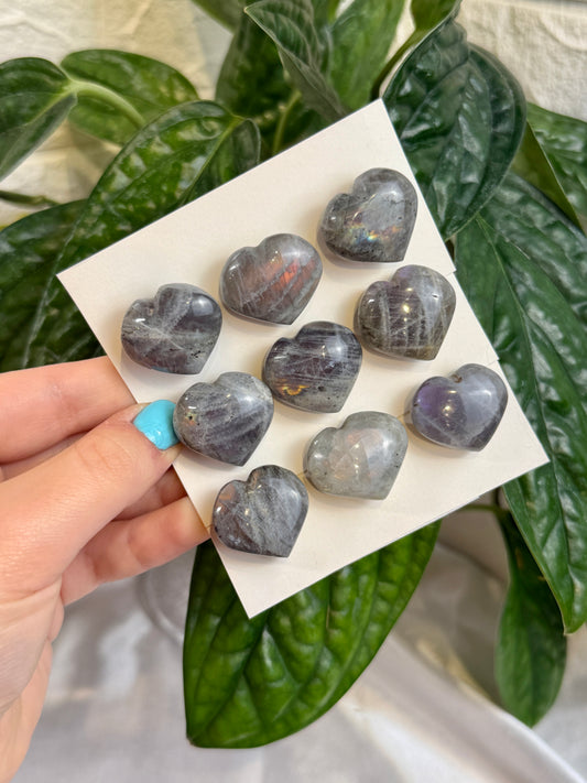 1 auramoon SM labradorite heart pack