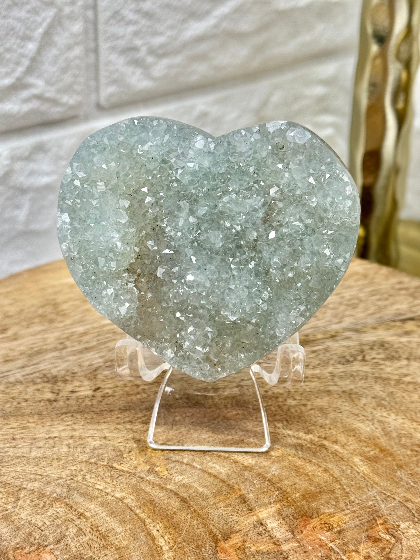 Gorgeous chlorite included quartz heart from Brazil