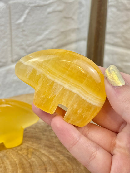 1 juicy honeycomb calcite bear from Utah