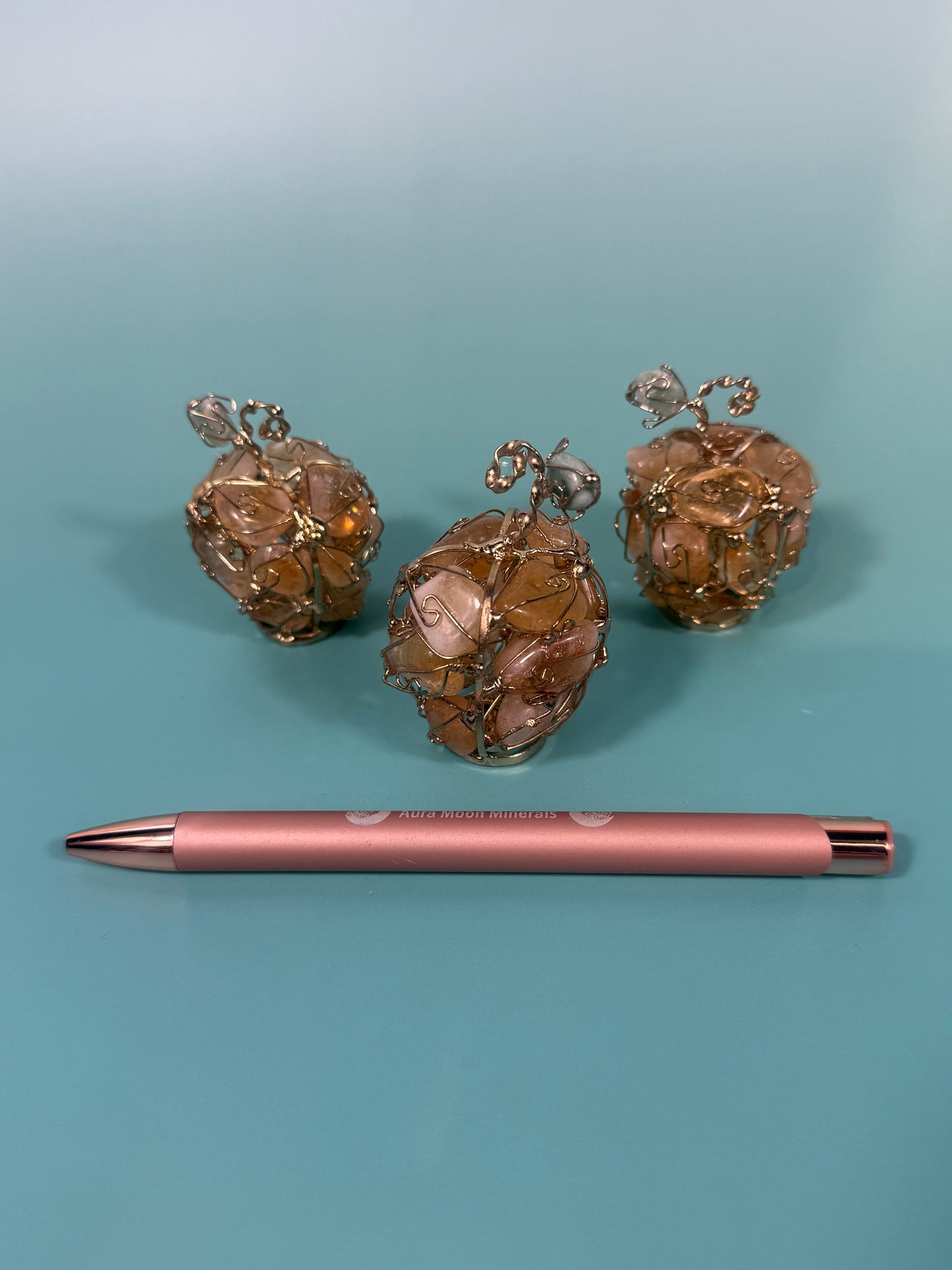 SM heated citrine wire wrapped apple