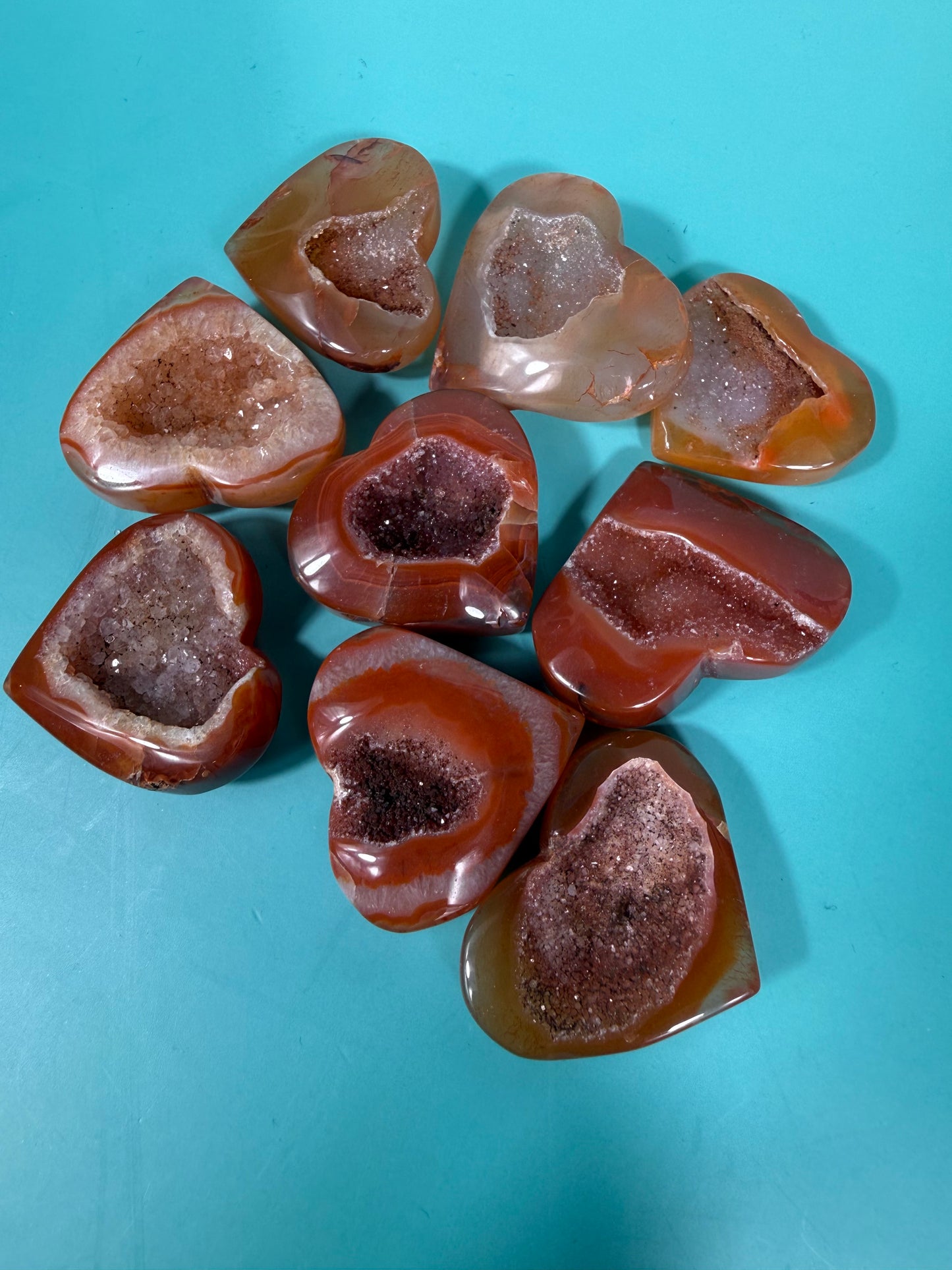 SM druzy carnelian heart