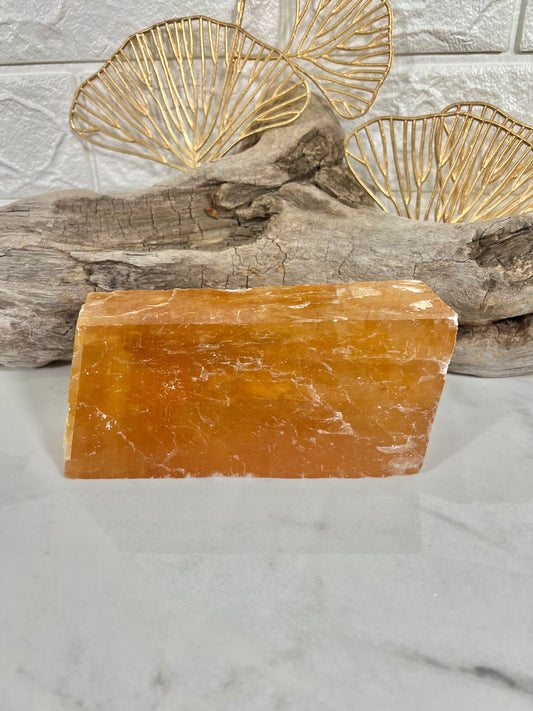 XXXXL raw optical honey calcite block