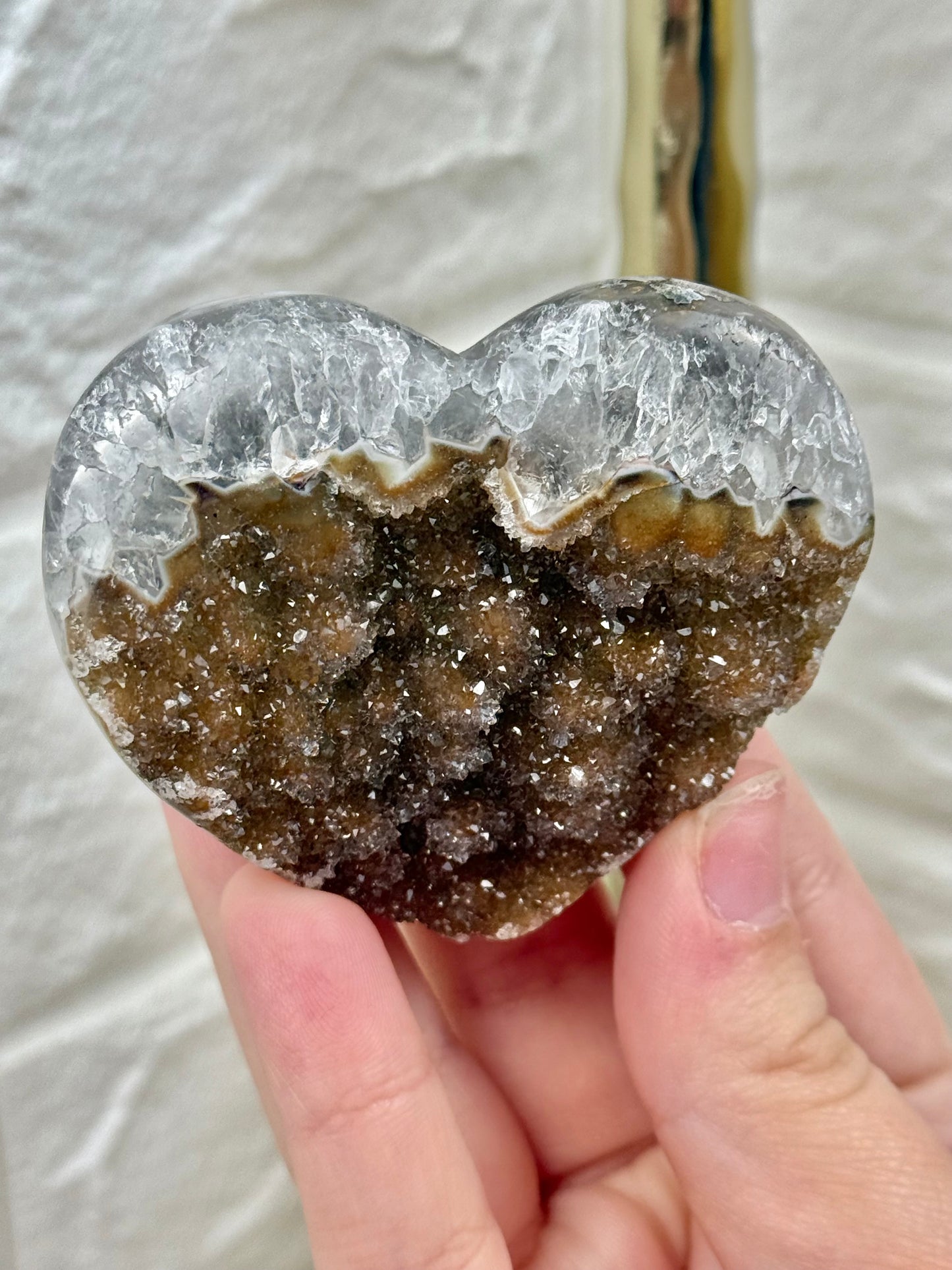 “Brown sugar” amethyst heart from Brazil