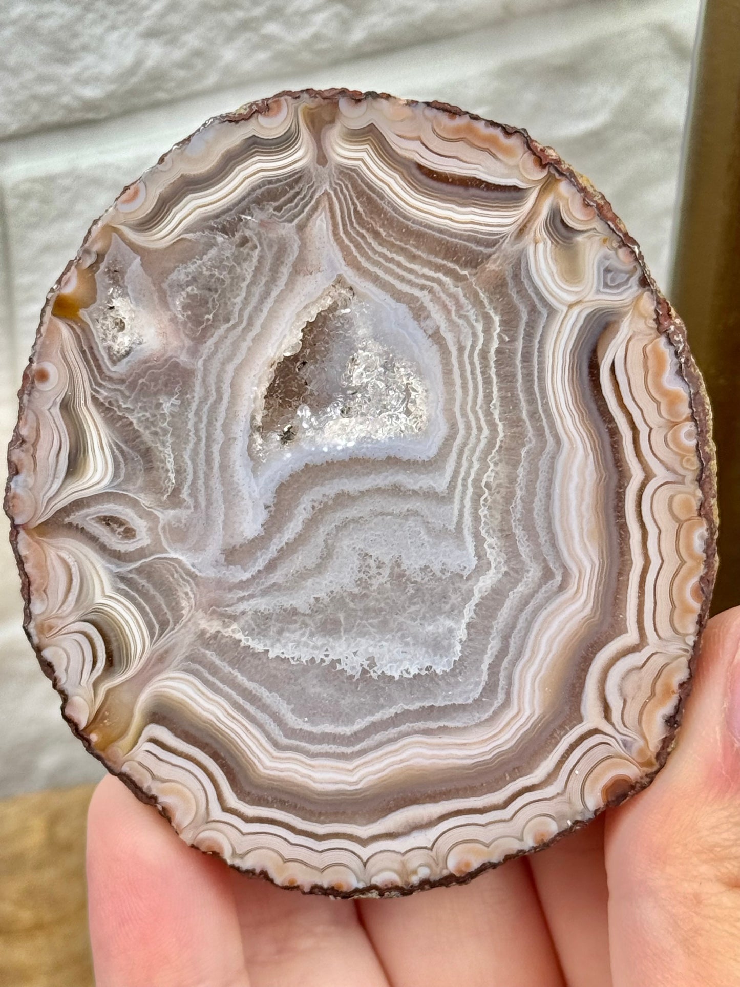 Stunning angelic Zhanguo agate half from China B