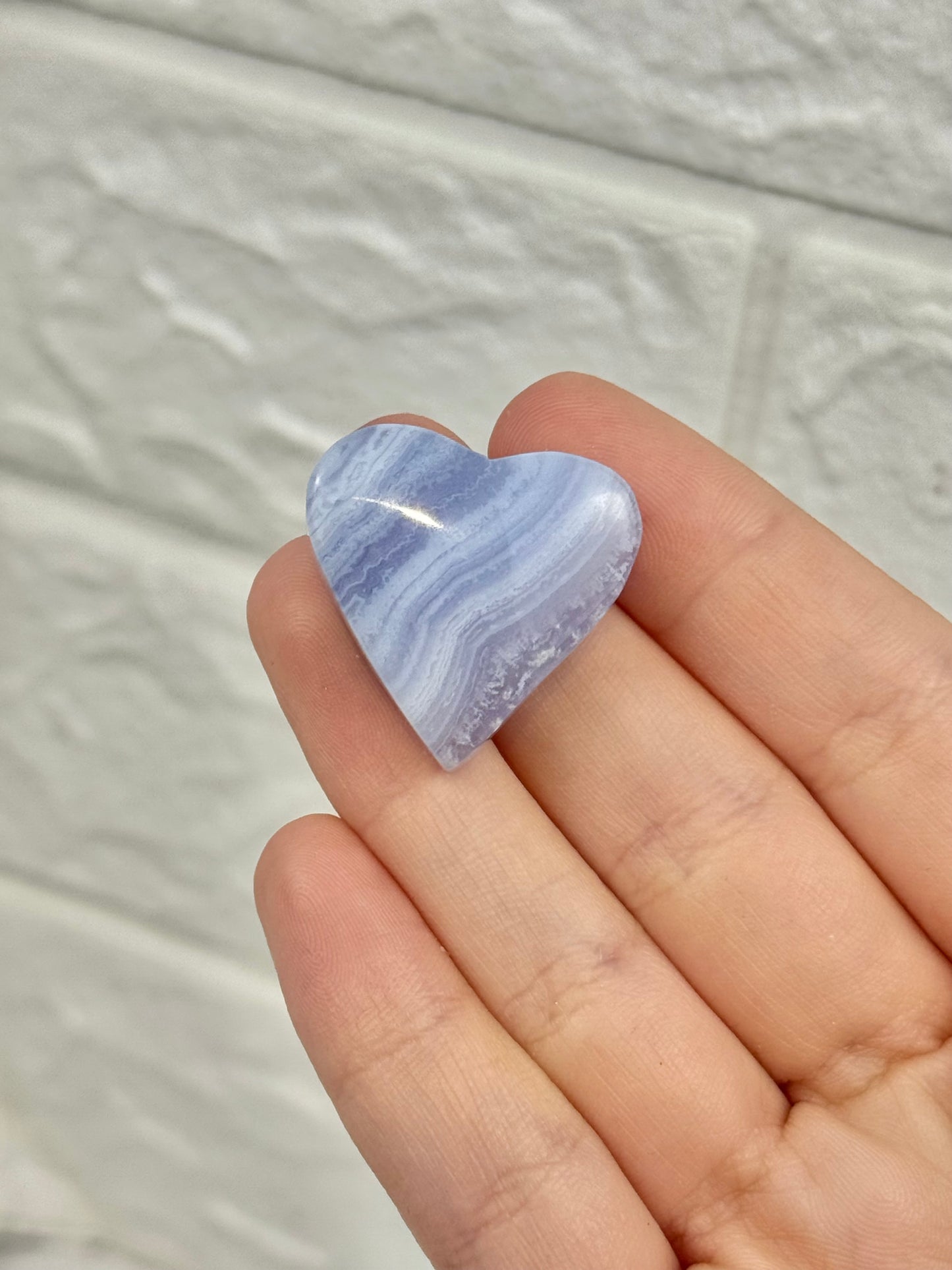 1 beautiful banded blue lace agate heart