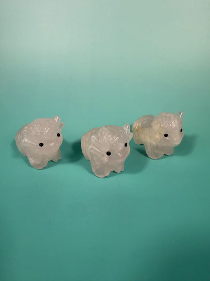 1 pale rose quartz highland cow