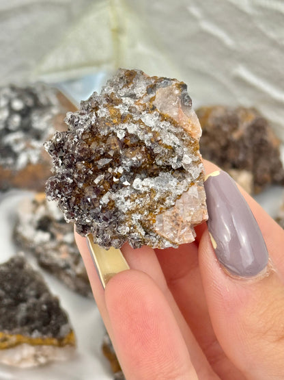 1 raw hematite and iron included quartz from Morocco