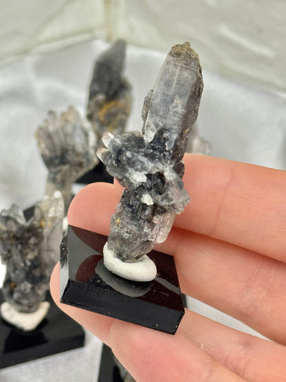 1 black Veracruz amethyst on stand from Mexico