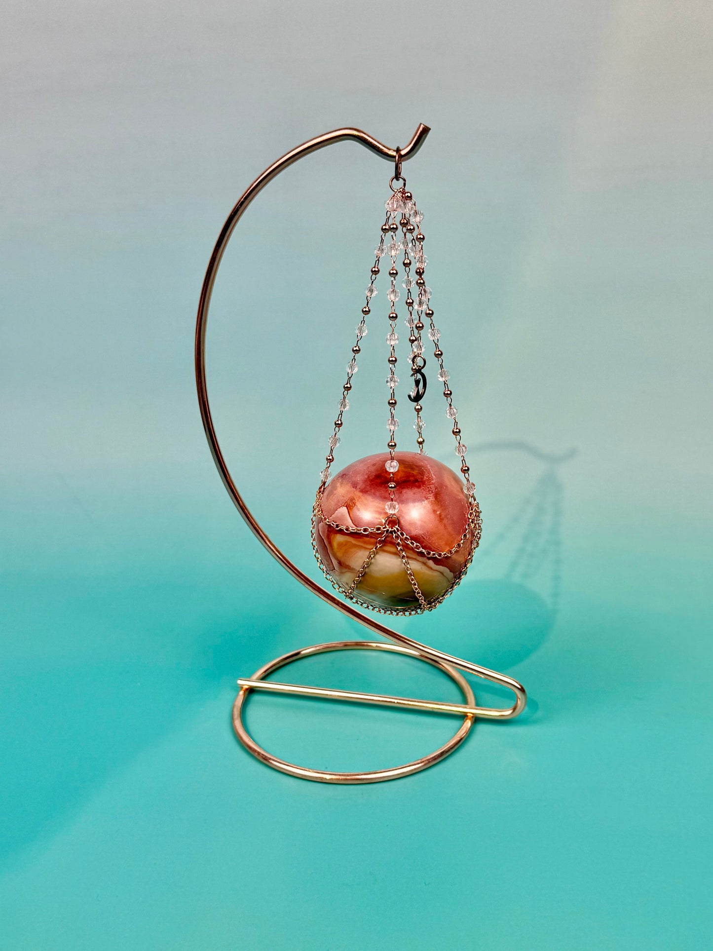 Rose gold SM hanging sphere stand (crystal not included)