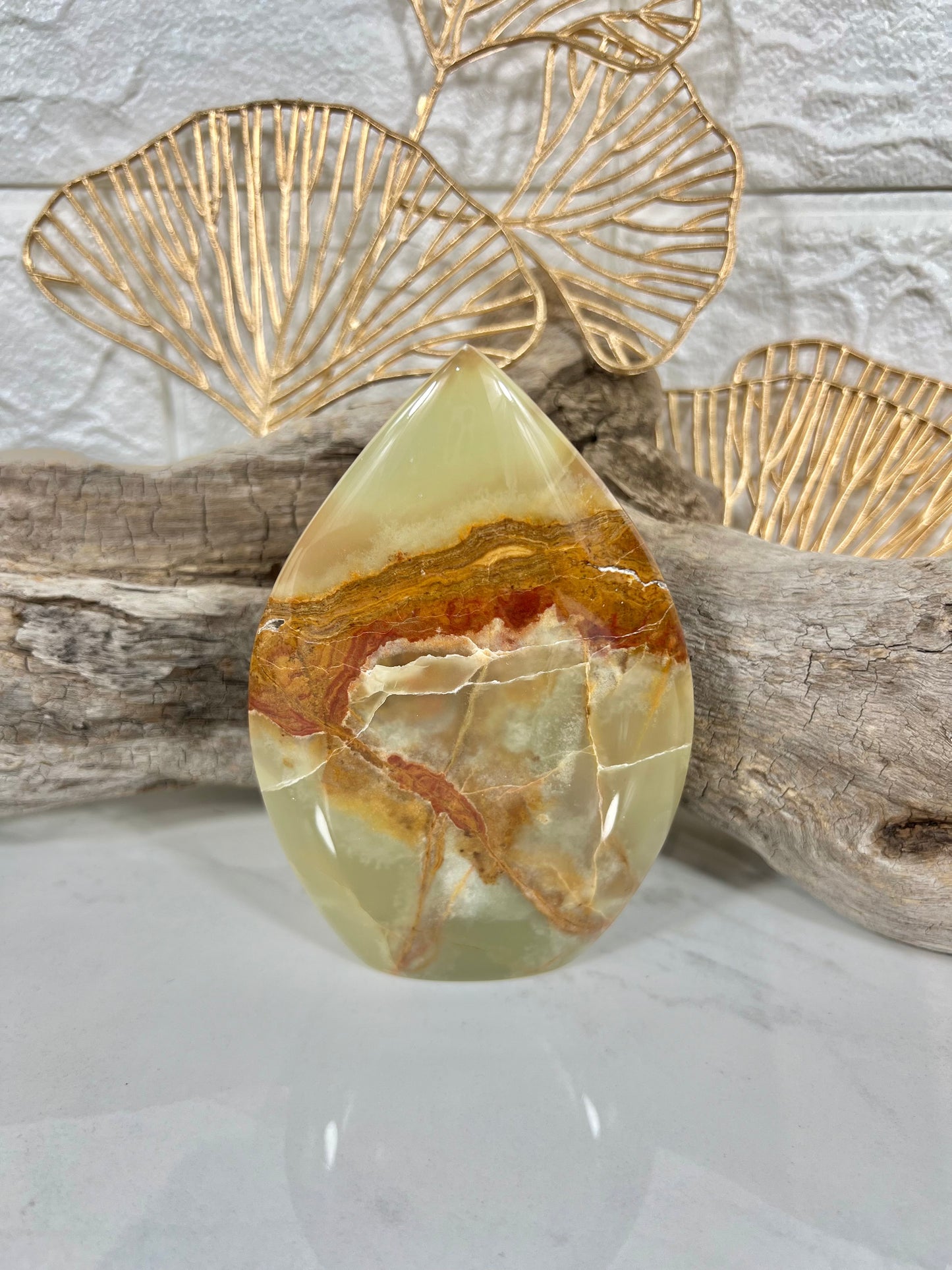 Pretty green calcite flame