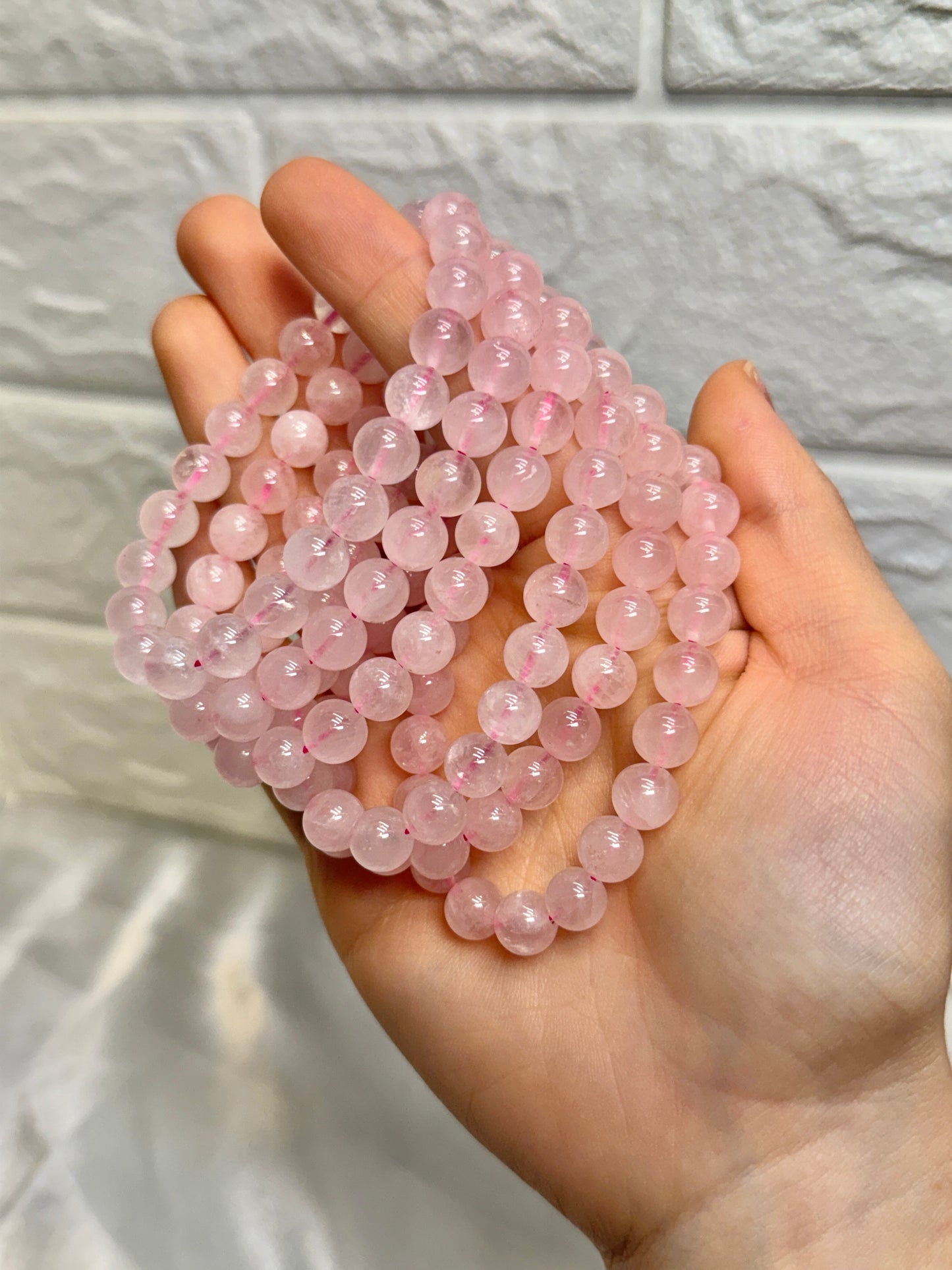 1 juicy 8MM rose quartz bracelet