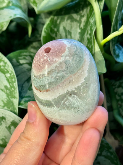 1 pastel unicorn jasper palm stone from India A