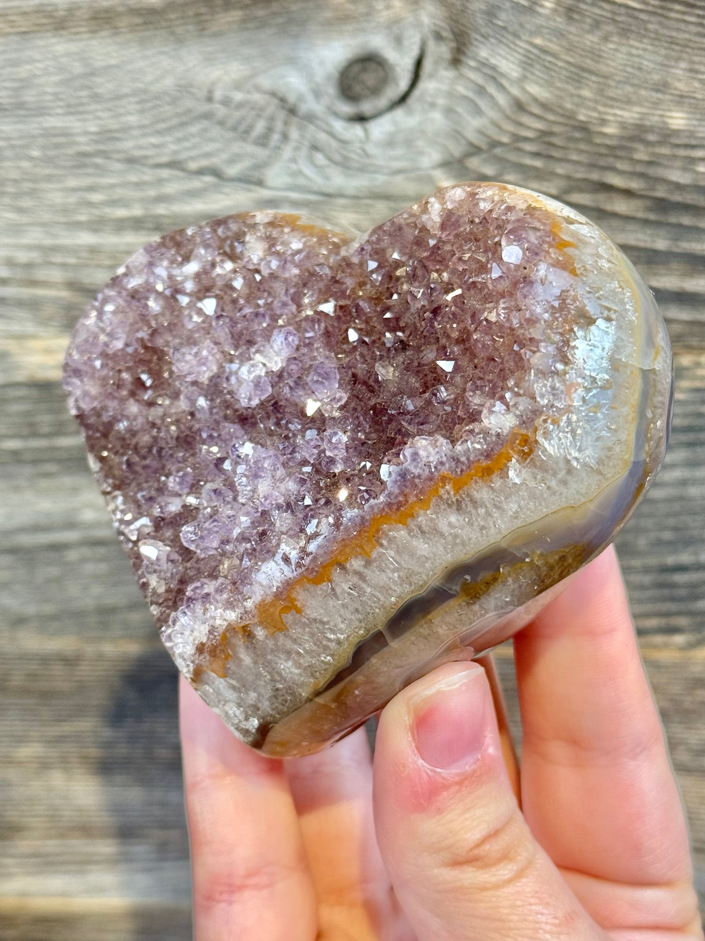 Amethyst heart on stand from Brazil