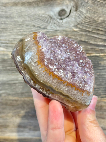 Amethyst heart on stand from Brazil