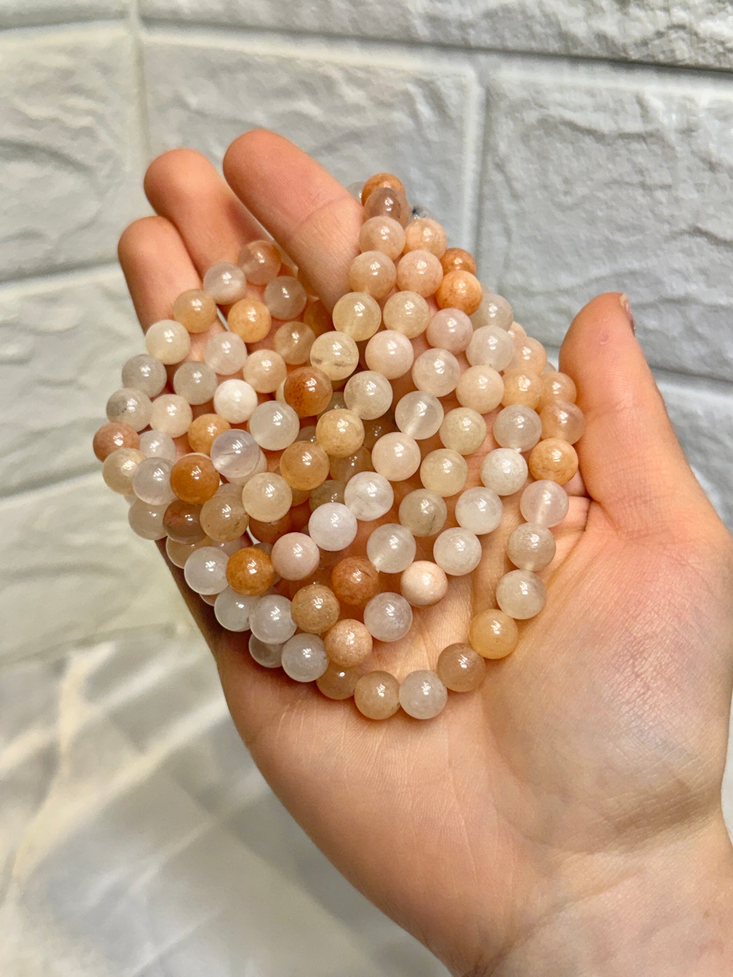 1 8MM peach aventurine bracelet