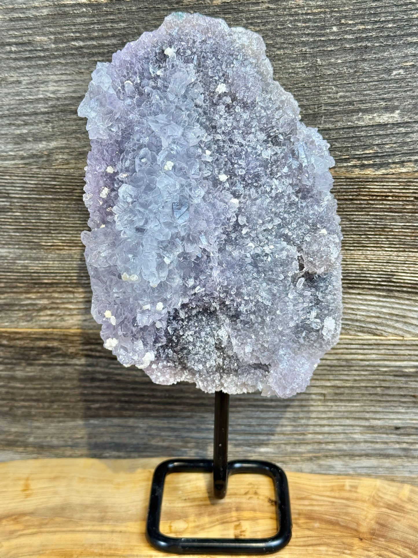 Amethyst flower crust on stand from Brazil