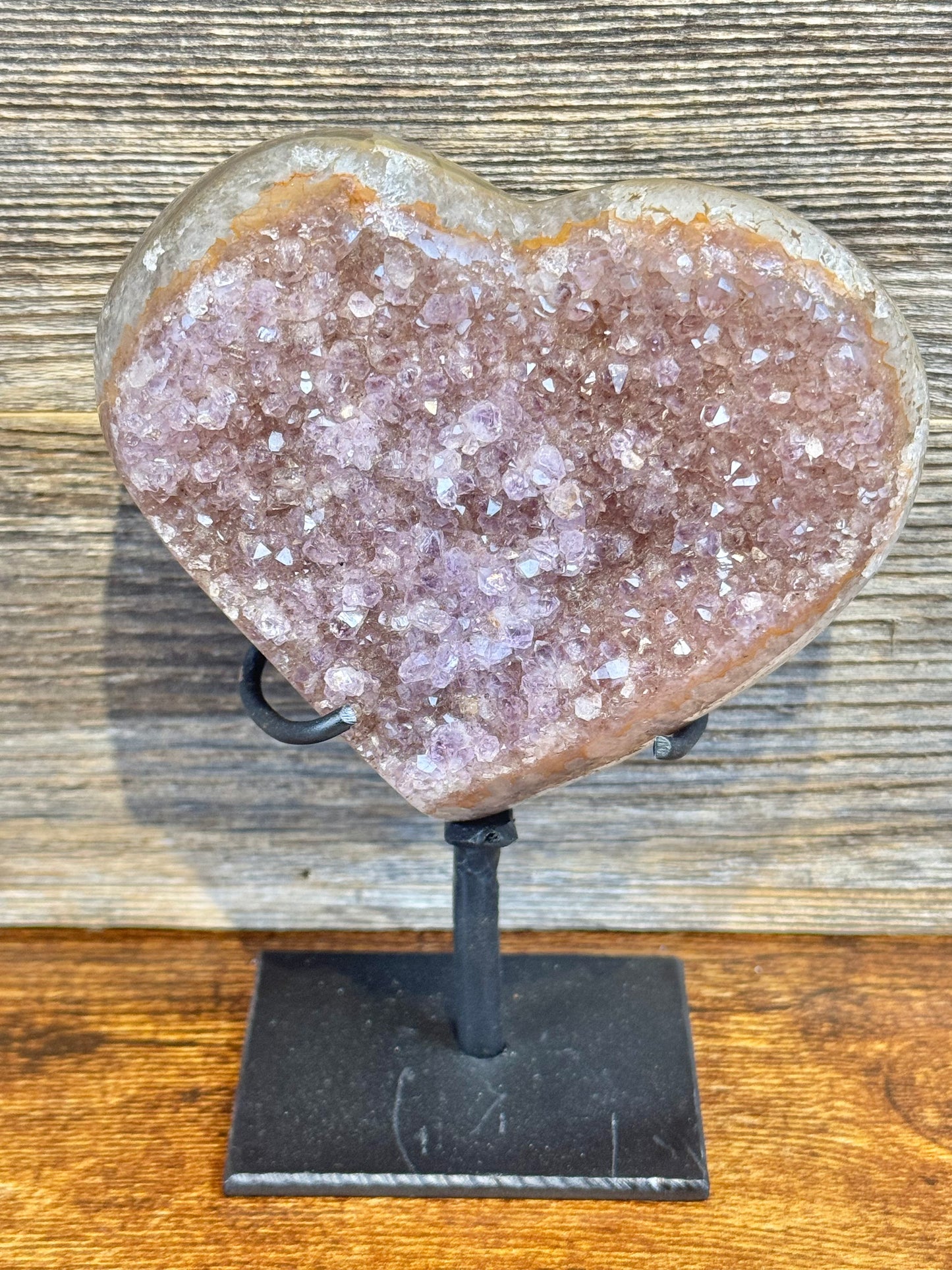 Amethyst heart on stand from Brazil