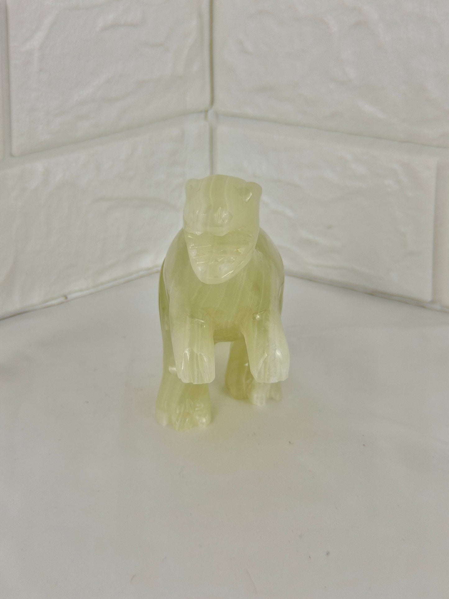 1 adorable green calcite dinosaur