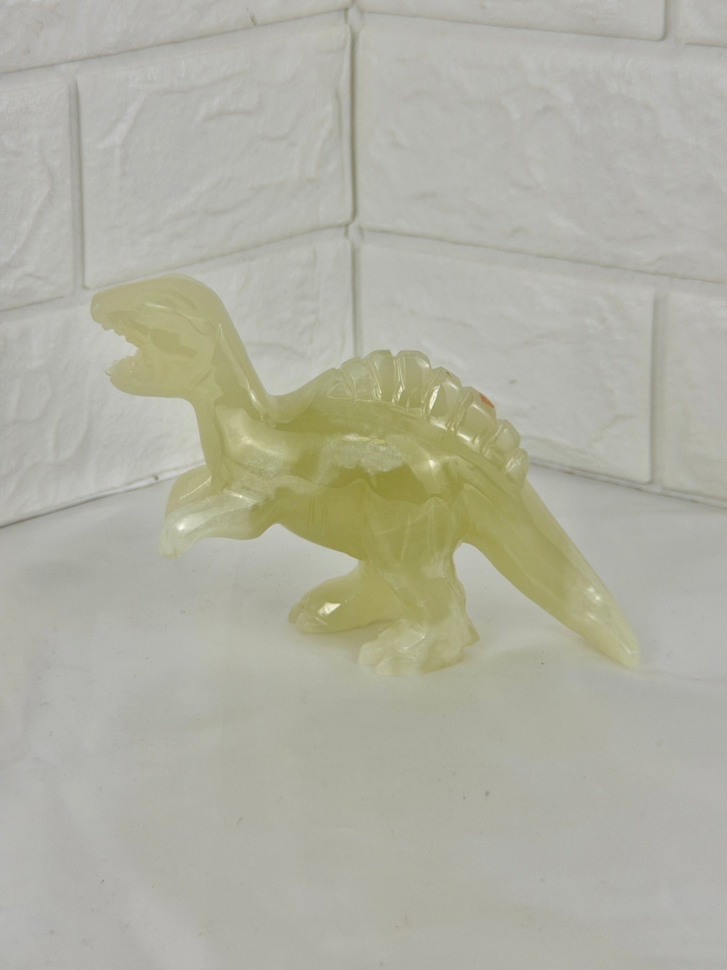 1 adorable green calcite dinosaur