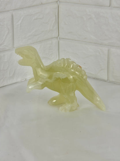 1 adorable green calcite dinosaur