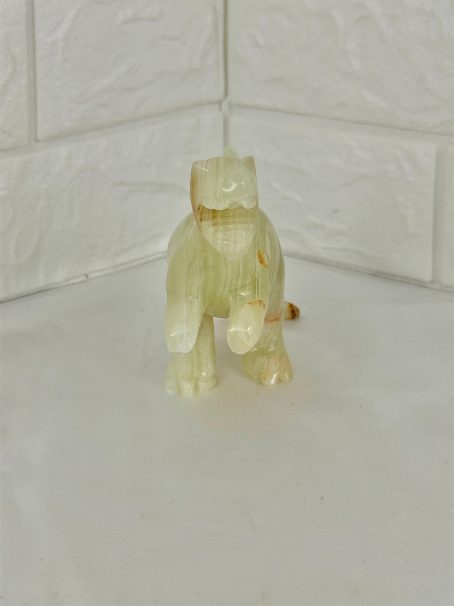 1 adorable green calcite dinosaur