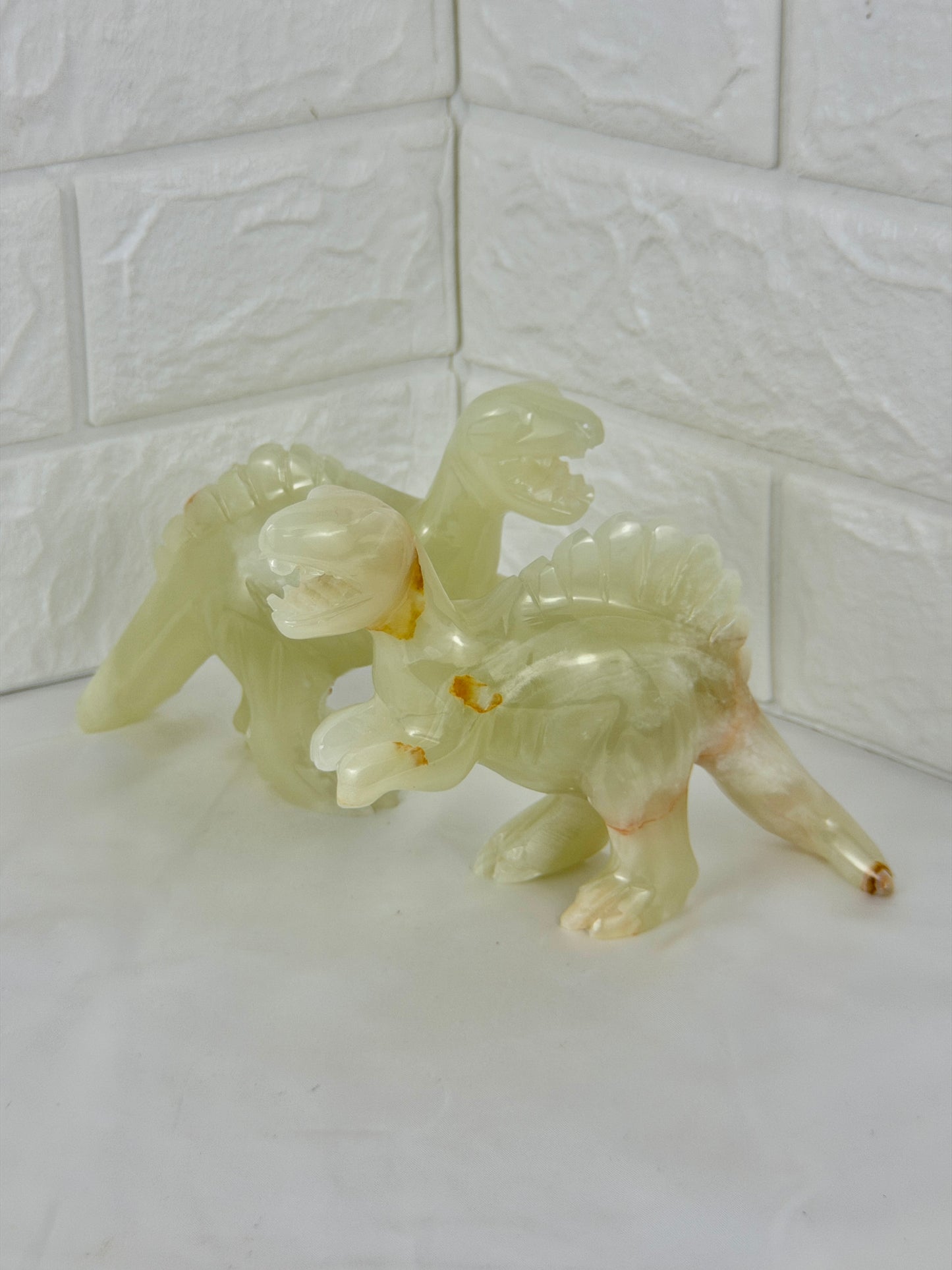 1 adorable green calcite dinosaur