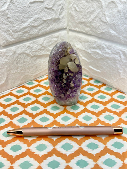 Dark Purple Uruguayan Amethyst with Calcite U